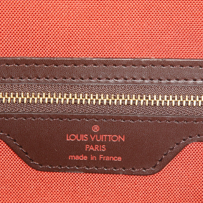Louis Vuitton bag in ebene damier canvas and brown leather - Detail D3