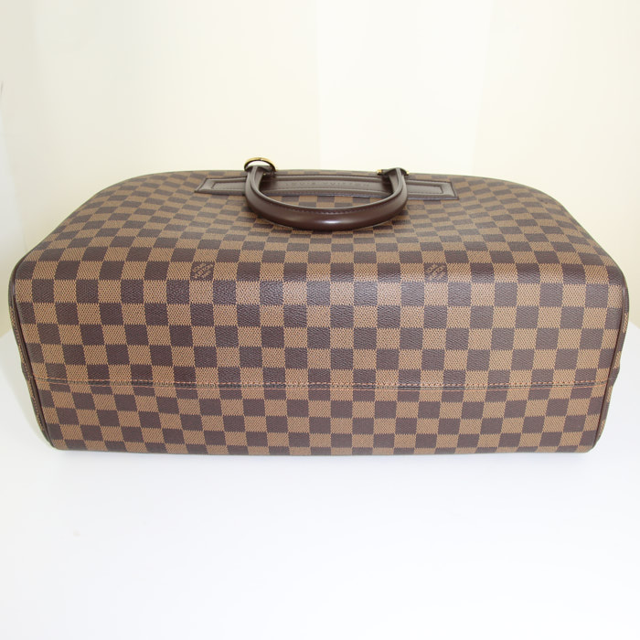 Louis Vuitton bag in ebene damier canvas and brown leather - Detail D4