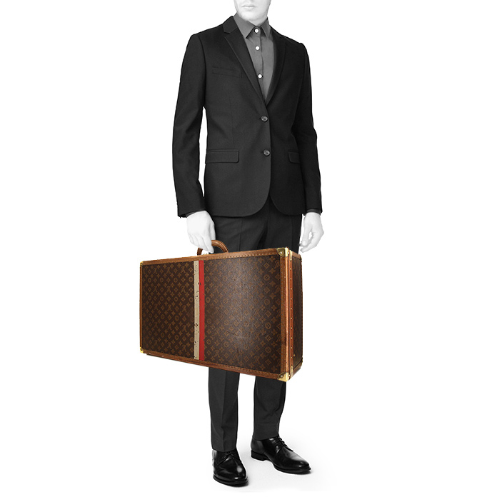 Maleta Louis Vuitton Alzer en lona Monogram y cuero natural - Detail D2