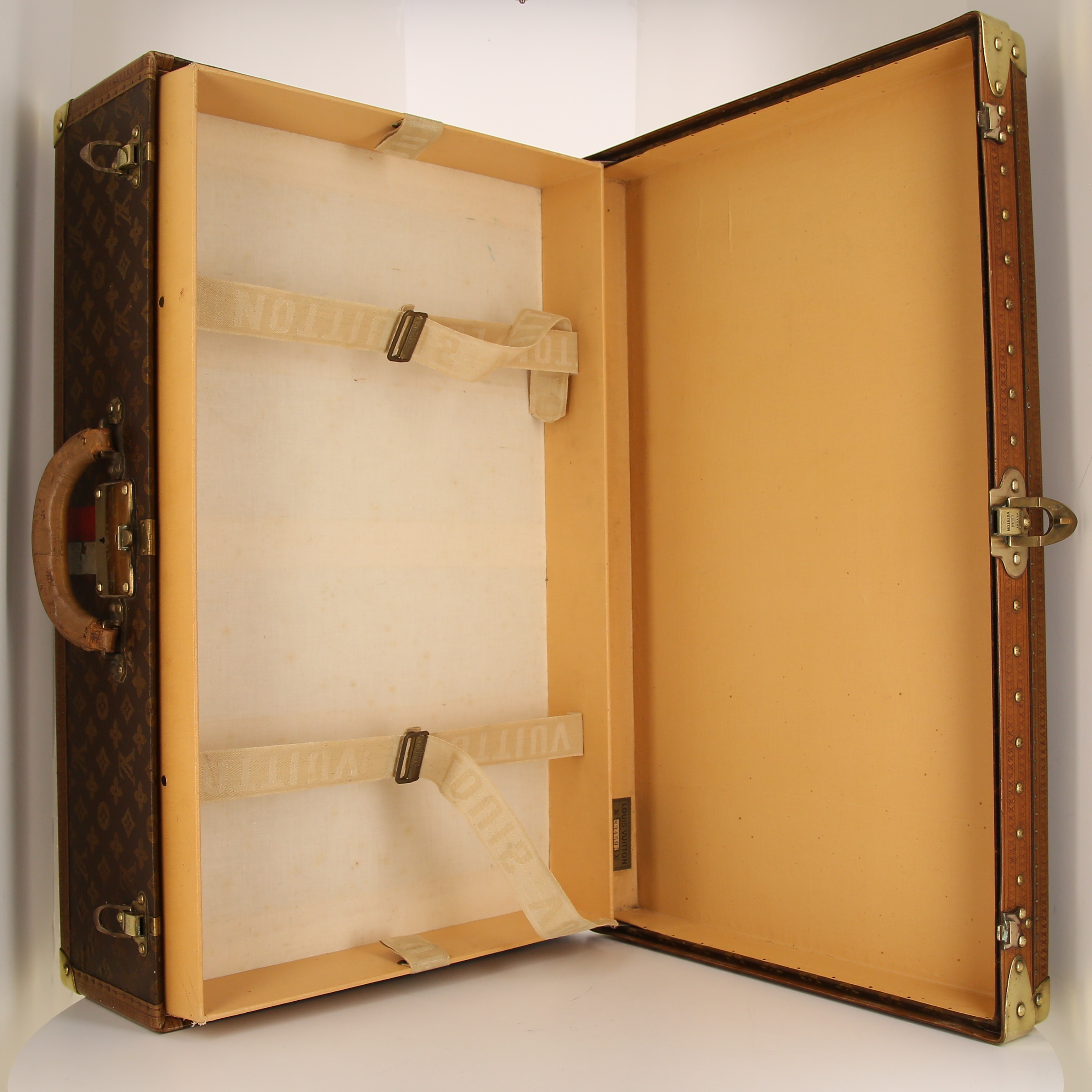 Valise Louis Vuitton Alzer en toile monogram et cuir naturel - Detail D3