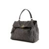 Yves Saint Laurent Muse Two large model handbag in grey canvas and black patent leather - 00pp thumbnail