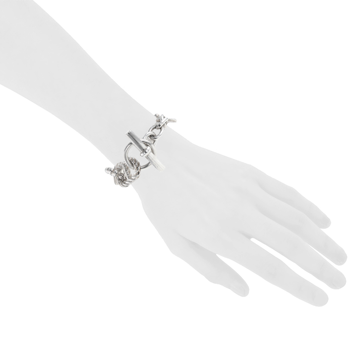 Bracelet Hermes Parade grand modèle en argent - Detail D1