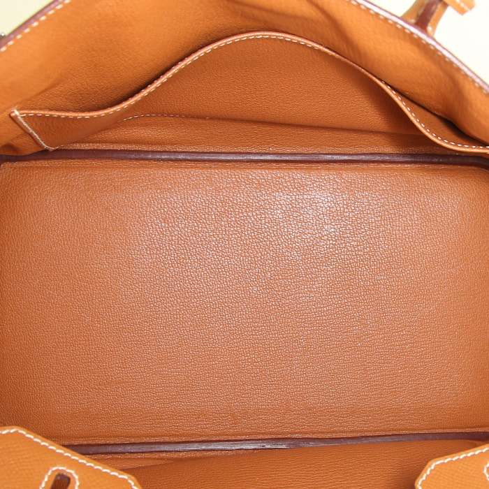 Sac à main Hermes Birkin 30 cm en cuir epsom gold - Detail D2