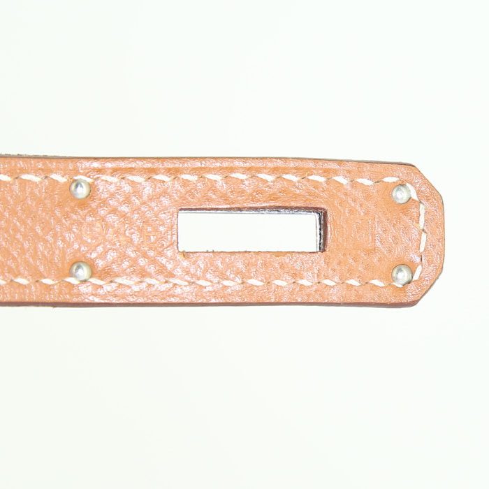 Bolso de mano Hermes Birkin 30 cm en cuero epsom color oro - Detail D4