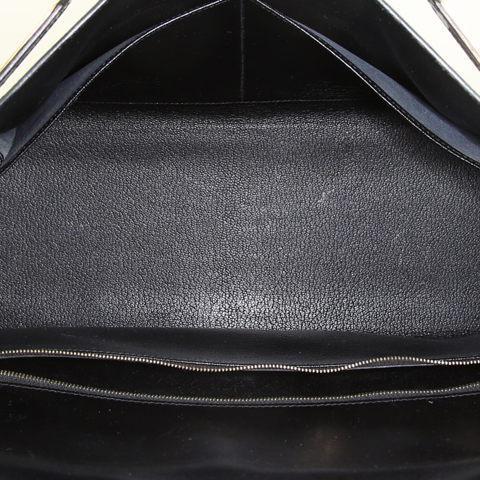 Hermes Kelly 35 cm handbag in black box leather - Detail D3