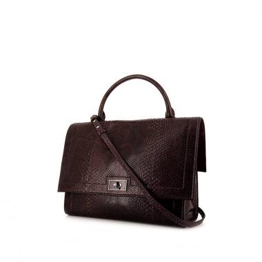 Bolso de mano Givenchy Shark en piel de pitón color burdeos