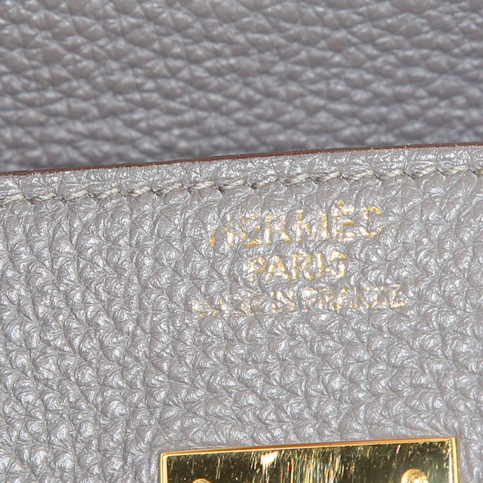 Hermès Birkin 40 cm bag in etoupe togo leather - Detail D3