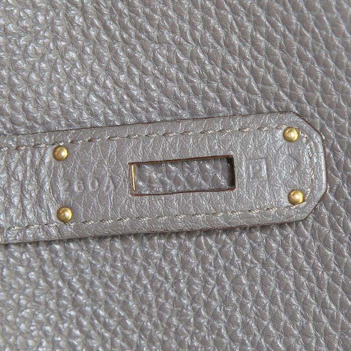 Sac Hermès Birkin 40 cm en cuir togo étoupe - Detail D4