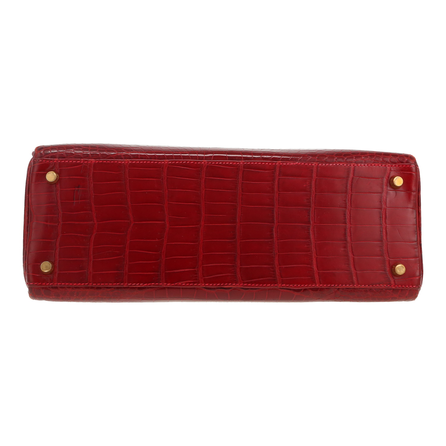 Bolso Hermes Kelly 32 cm en cocodrilo porosus rojo - Detail D1