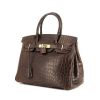 Hermes Birkin 30 cm handbag in brown Cacao niloticus crocodile - 00pp thumbnail