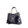 Shopping bag Gucci Soho in pelle verniciata blu - 00pp thumbnail