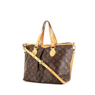 Bolso de mano Louis Vuitton en lona Monogram marrón y cuero natural