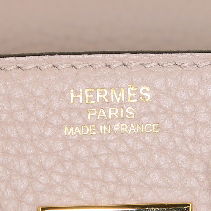 Sac à main Hermes Birkin 30 cm en cuir togo rose - Detail D3