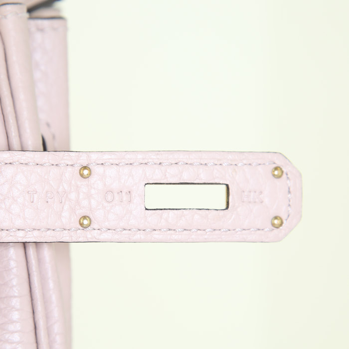 Hermes Birkin 30 cm handbag in pink togo leather - Detail D4