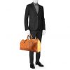 Louis Vuitton Keepall 50 cm travel bag in beige natural leather - Detail D1 thumbnail