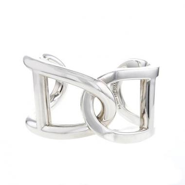 Bracelet manchette rigide Hermès Cythère en argent