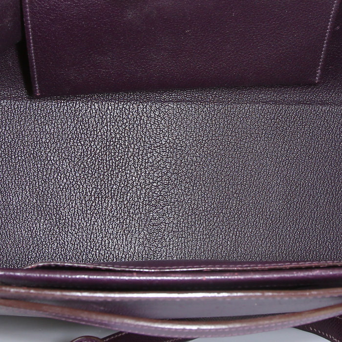 Sac à main Hermes Caravane en cuir epsom violet - Detail D2