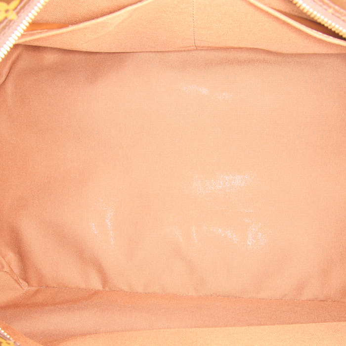 Borsa da viaggio Louis Vuitton Eole in tela monogram cerata marrone e pelle naturale - Detail D2