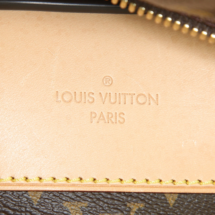 Borsa da viaggio Louis Vuitton Eole in tela monogram cerata marrone e pelle naturale - Detail D3