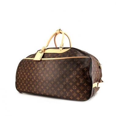 Borsa da viaggio Louis Vuitton Eole in tela monogram cerata marrone e pelle naturale