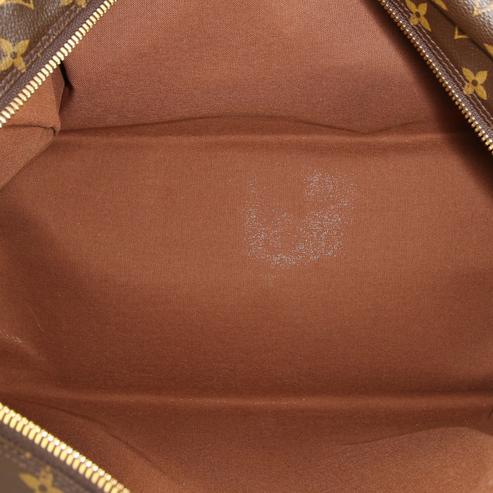 Louis Vuitton weekend bag in brown monogram canvas and natural leather - Detail D2