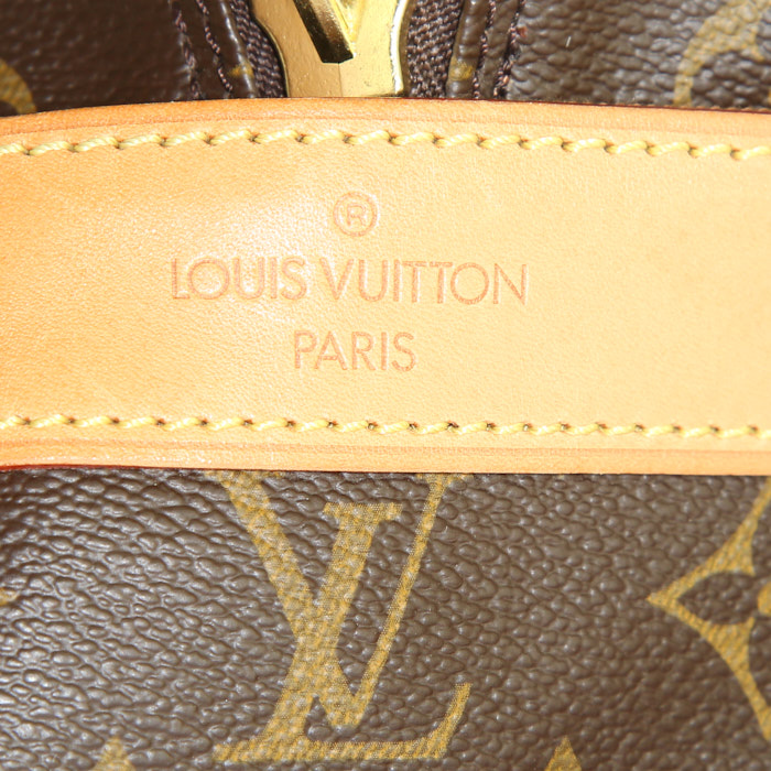 Louis Vuitton weekend bag in brown monogram canvas and natural leather - Detail D3