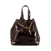 Saint Laurent Overseas handbag in purple patent leather - 360 thumbnail