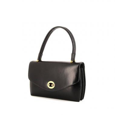 Hermès Boutonnière night bag in black box leather