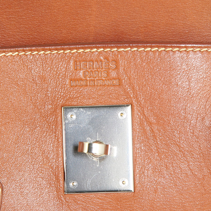 Bolso de mano Hermes Birkin 40 cm en cuero Barenia - Detail D3