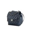 Chanel Sac à dos backpack in navy blue quilted grained leather - 00pp thumbnail