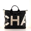 Shopping bag Chanel Deauville in tela cerata bicolore nera e bianca - 360 thumbnail