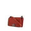 Chanel Boy shoulder bag in metallic red chevron quilted leather - 00pp thumbnail