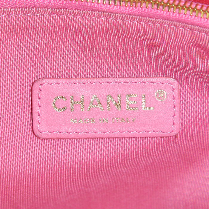 Bolso Cabás Chanel 31 en cuero acolchado bicolor rosa y rojo - Detail D4
