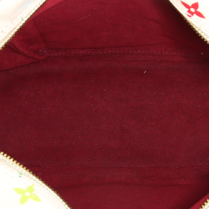 Borsa Louis Vuitton Trouville in tela monogram multicolore e pelle naturale - Detail D2