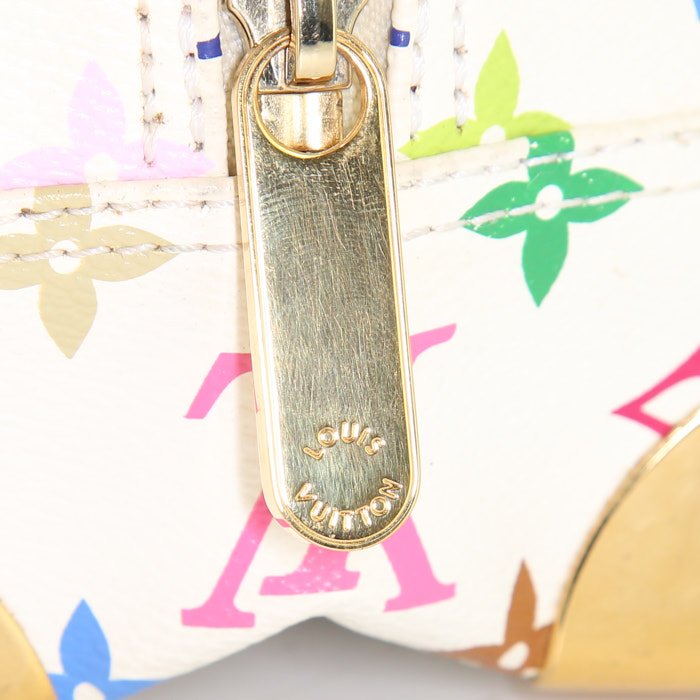 Borsa Louis Vuitton Trouville in tela monogram multicolore e pelle naturale - Detail D3