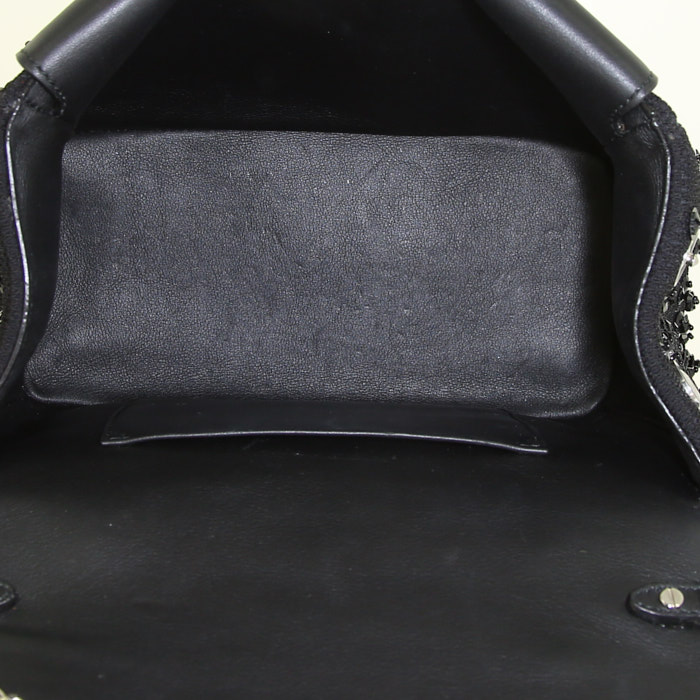 Sac bandoulière Dior Be Dior en toile noire - Detail D3