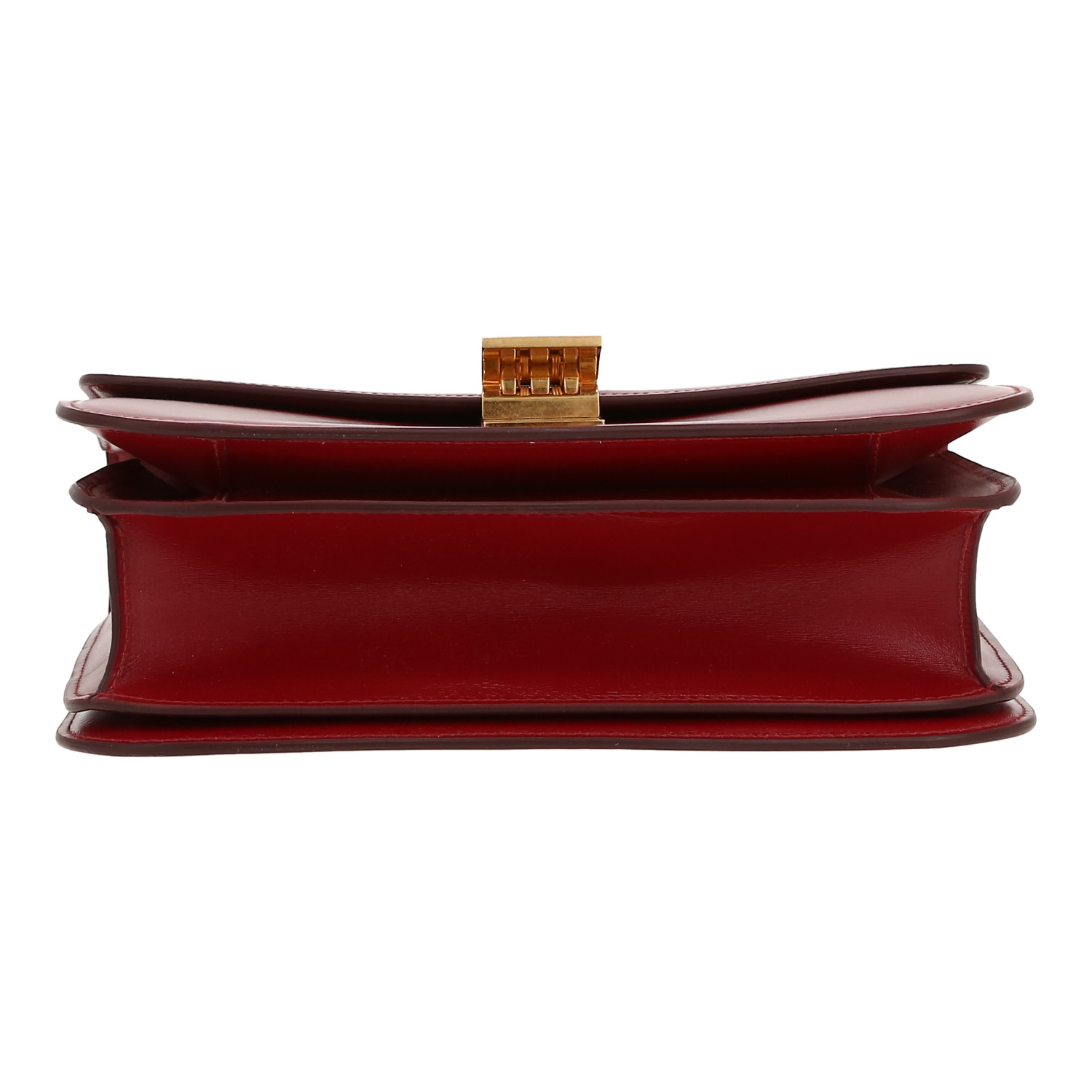 Celine  Classic Box shoulder bag  in red box leather - Detail D1