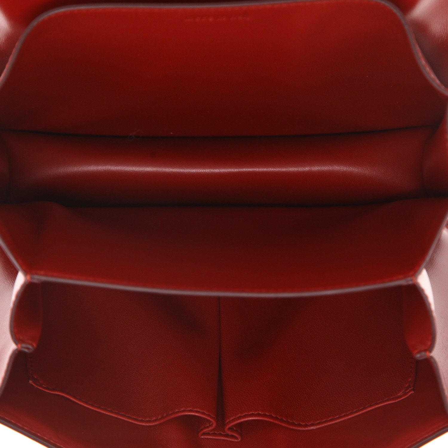 Celine  Classic Box shoulder bag  in red box leather - Detail D3