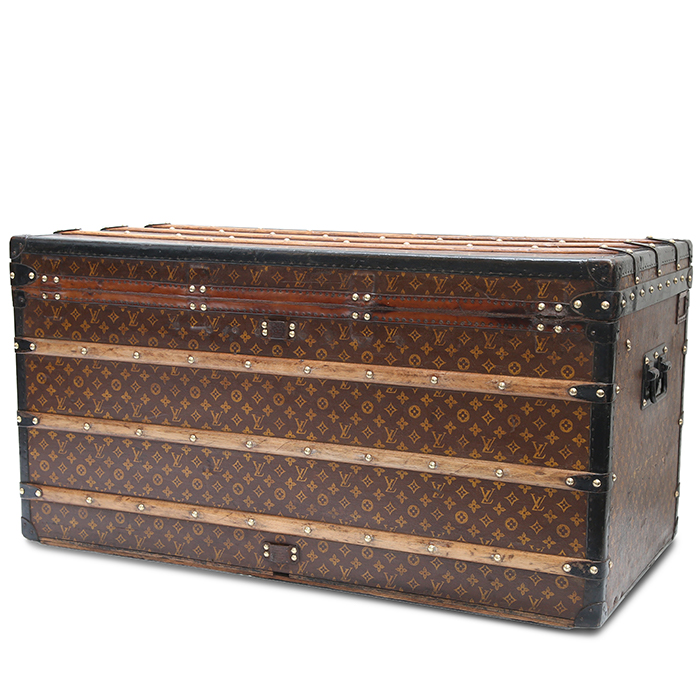 Malle Louis Vuitton Courrier en toile monogram et lozine noire - Detail D1