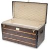 Louis Vuitton Malle Courrier 110 mail trunk in brown monogram canvas and  black lozine (vulcanised fibre)