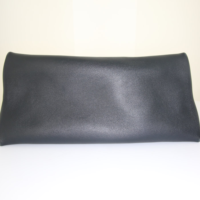 Borsa a spalla Celine All Soft in camoscio giallo e pelle nera - Detail D4