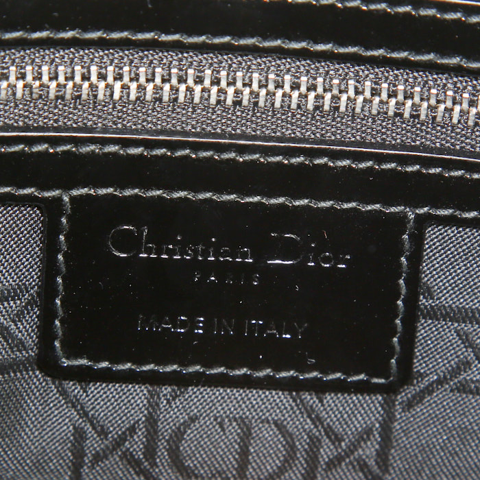 Borsa Dior Lady Dior in pelle verniciata nera - Detail D4