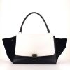 Celine Trapeze large model handbag in white leather and black suede - 360 thumbnail
