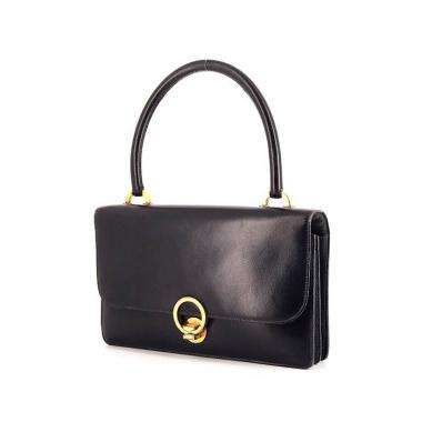 Bolso de mano Hermes Ring en cuero box azul marino