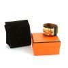 Hermes Médor cuff bracelet in gold plated and leather - Detail D2 thumbnail
