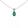 Vintage necklace in white gold,  diamonds and emerald - 00pp thumbnail