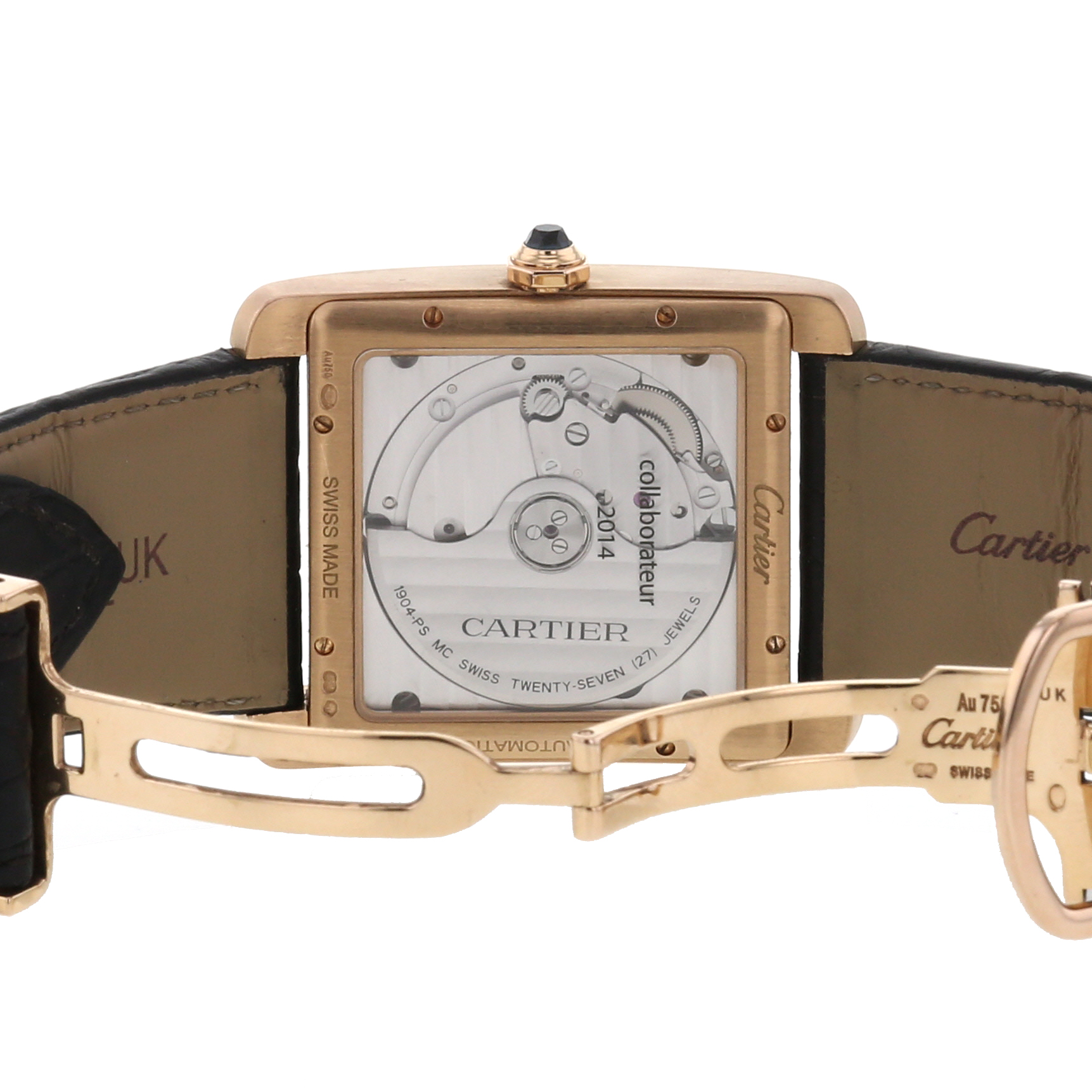 Montre Cartier Tank en or rose Ref :  3590 Vers  2010 - Detail D2