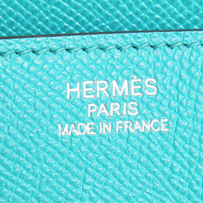 Borsa Hermes Birkin 35 cm in pelle Epsom blu Lagon - Detail D3