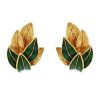 Van Cleef & Arpels 1970's earrings for non pierced ears in yellow gold and enamel - 00pp thumbnail