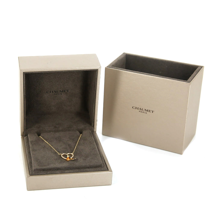 Collana Chaumet Attrape Moi Si Tu M'Aimes in oro giallo,  diamanti e quarzo citrino - Detail D2